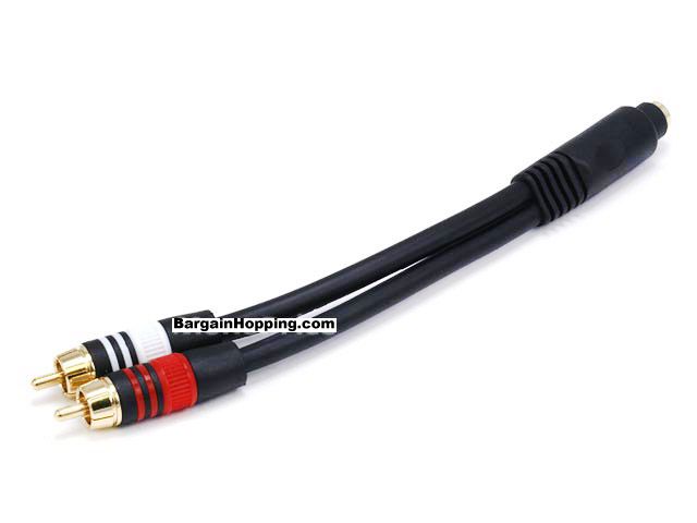 6 inch Premium 3.5mm AUX Stereo Female to 2RCA Male Cable